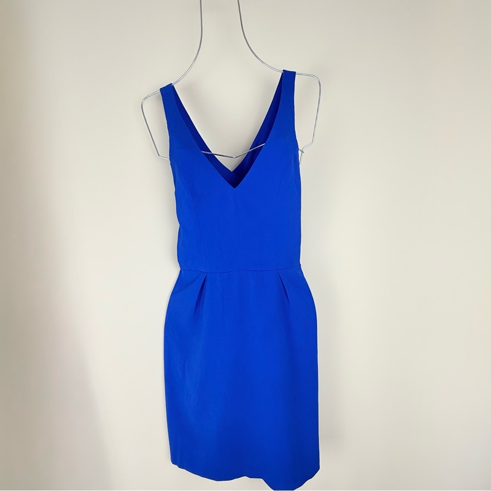 AMANDA UPRICHARD Midi women’s dress‎ open crossed straps size Small royal blue